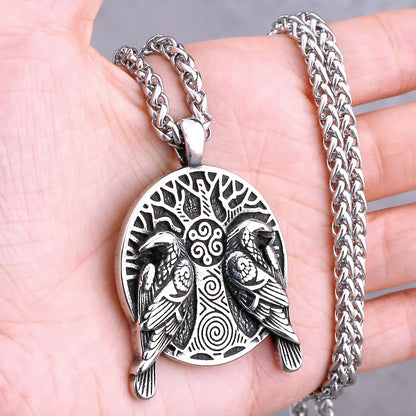 Nordic Viking Necklace | Men's Norse Mythology Stainless Steel Amulet Pendant