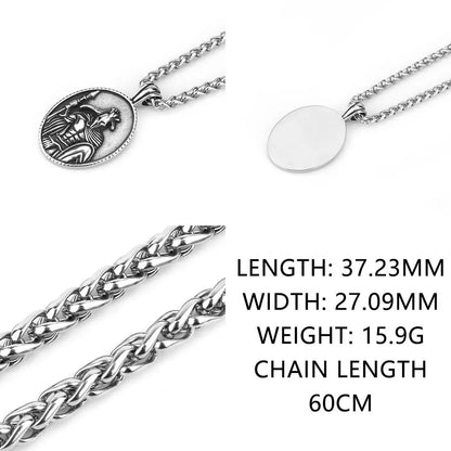Nordic Viking Necklace | Men's Norse Mythology Stainless Steel Amulet Pendant