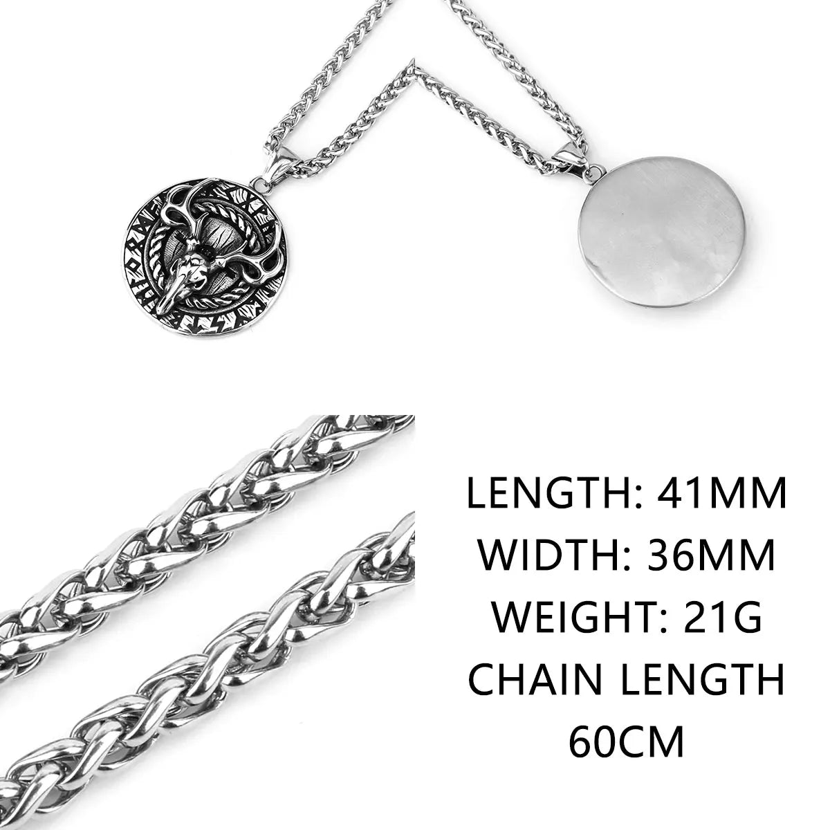 Nordic Viking Necklace | Men's Norse Mythology Stainless Steel Amulet Pendant