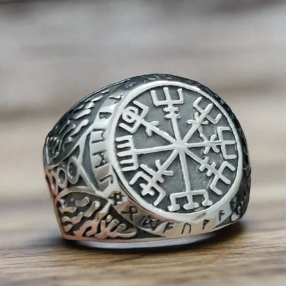 Norse Mythology Ring Nordic Viking Odin Compass Valknut Yggdrasil Amulet Jewelry • Apollo Tarot Shop