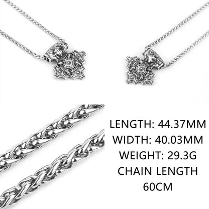 Nordic Viking Necklace | Men's Norse Mythology Stainless Steel Amulet Pendant