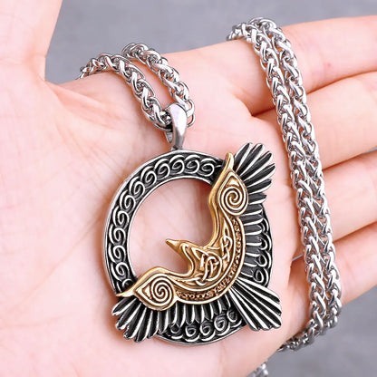 Nordic Viking Necklace | Men's Norse Mythology Stainless Steel Amulet Pendant