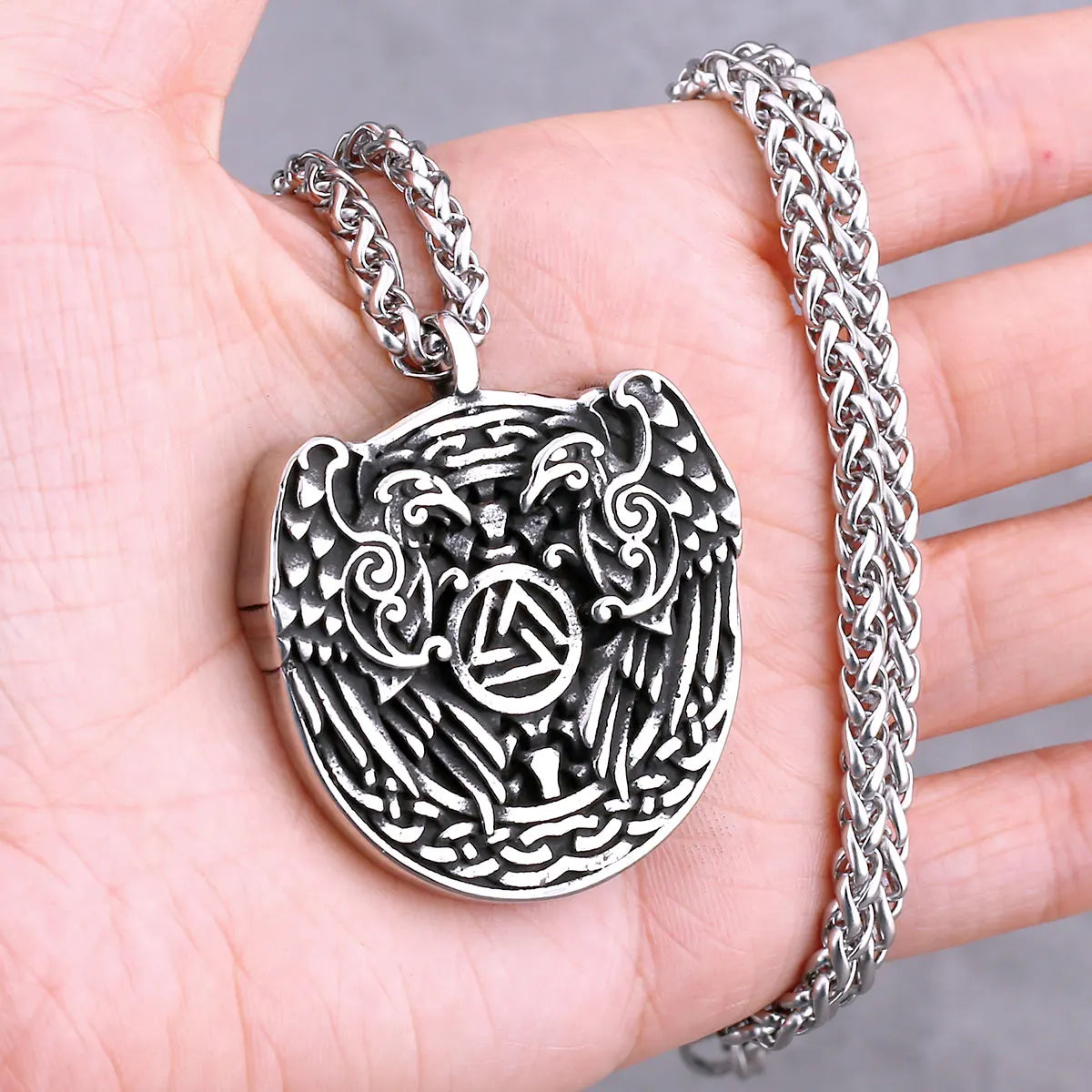 Nordic Viking Necklace | Men's Norse Mythology Stainless Steel Amulet Pendant