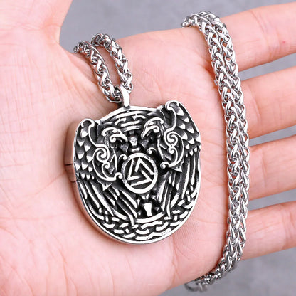 Nordic Viking Necklace | Men's Norse Mythology Stainless Steel Amulet Pendant