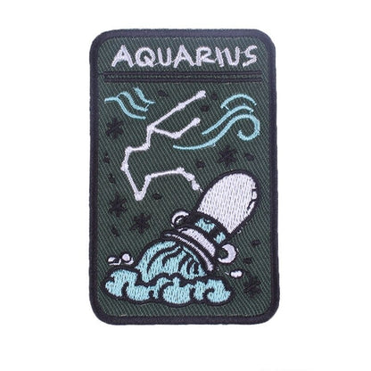 Zodiac Sign Iron On Patches | Twelve Constellation Witchy Embroidery Sticker For Clothing Shirt Backpack Jeans Jacket | Esoteric DIY Gift For Astrology Witch | Apollo Tarot Shop