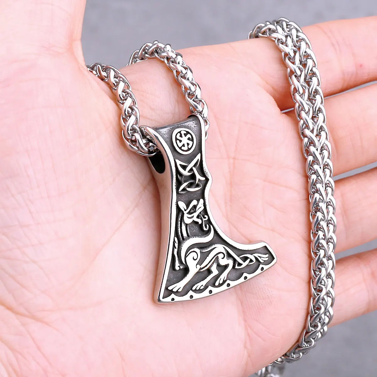 Nordic Viking Necklace | Men's Norse Mythology Stainless Steel Amulet Pendant