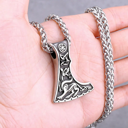 Nordic Viking Necklace | Men's Norse Mythology Stainless Steel Amulet Pendant