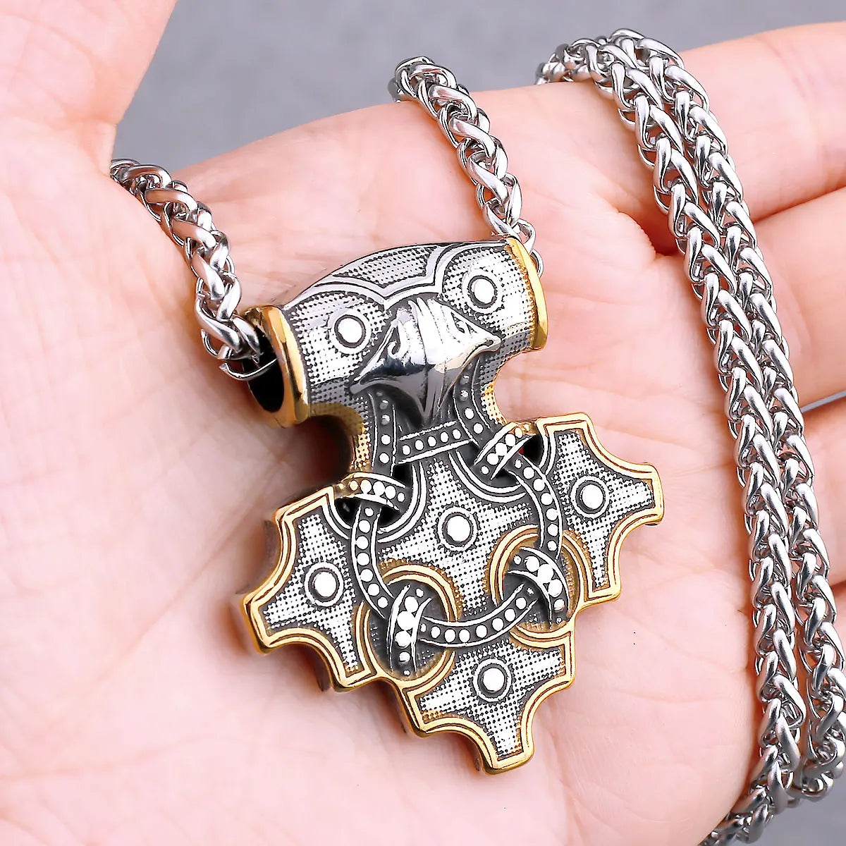 Nordic Viking Necklace | Men's Norse Mythology Stainless Steel Amulet Pendant