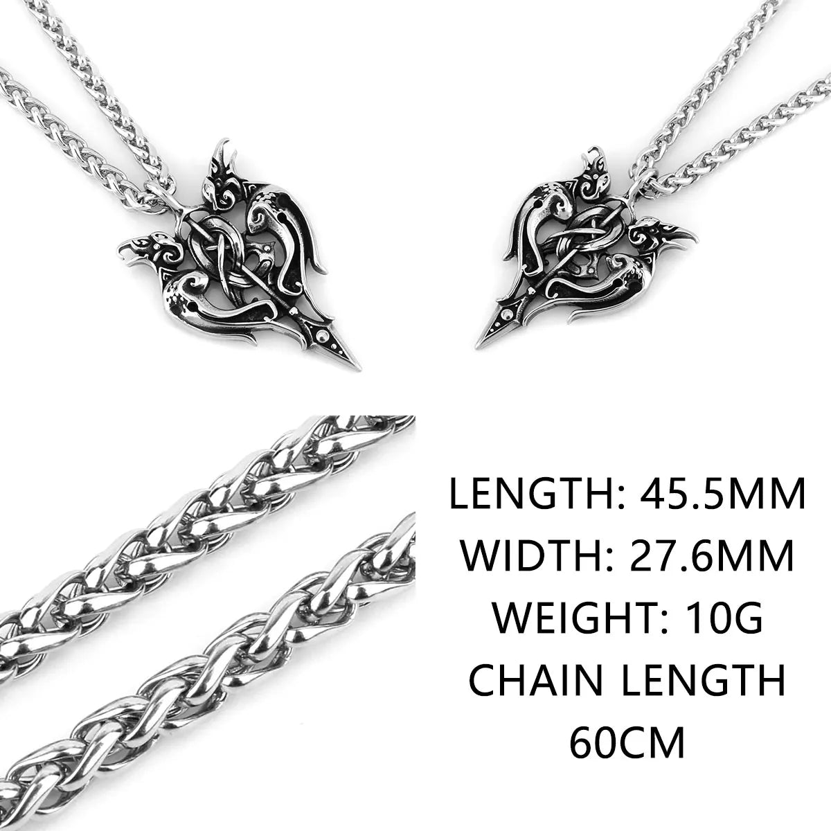 Nordic Viking Necklace | Men's Norse Mythology Stainless Steel Amulet Pendant