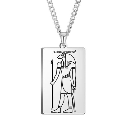 Ancient Egyptian Mythology Necklace | Deity Pendant Of God Horus Anubis Goddess Isis Stainless Steel Amulet | Pagan Worship Witchy Jewelry | Apollo Tarot Shop