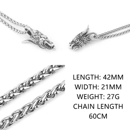 Nordic Viking Necklace | Men's Norse Mythology Stainless Steel Amulet Pendant