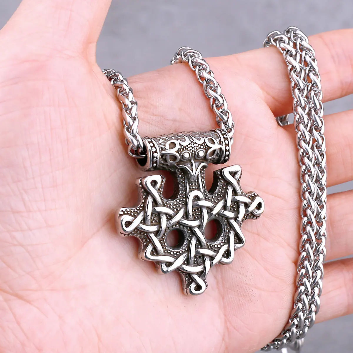 Nordic Viking Necklace | Men's Norse Mythology Stainless Steel Amulet Pendant