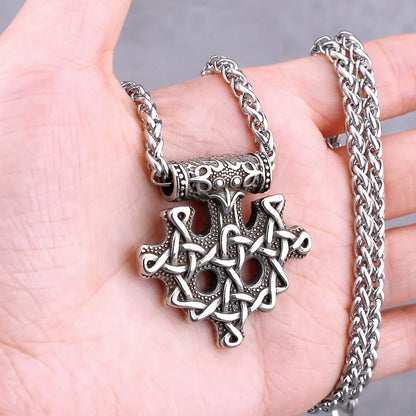 Nordic Viking Necklace | Men's Norse Mythology Stainless Steel Amulet Pendant