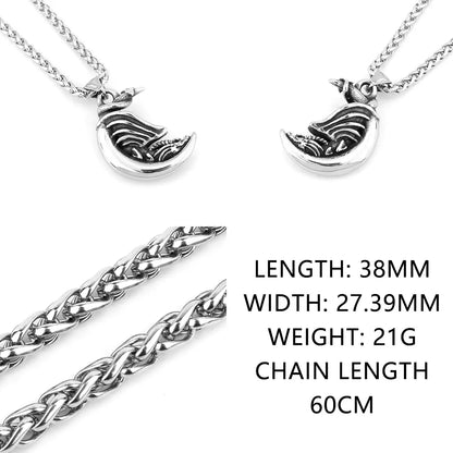 Nordic Viking Necklace | Men's Norse Mythology Stainless Steel Amulet Pendant