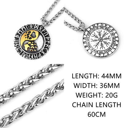 Nordic Viking Necklace | Men's Norse Mythology Stainless Steel Amulet Pendant