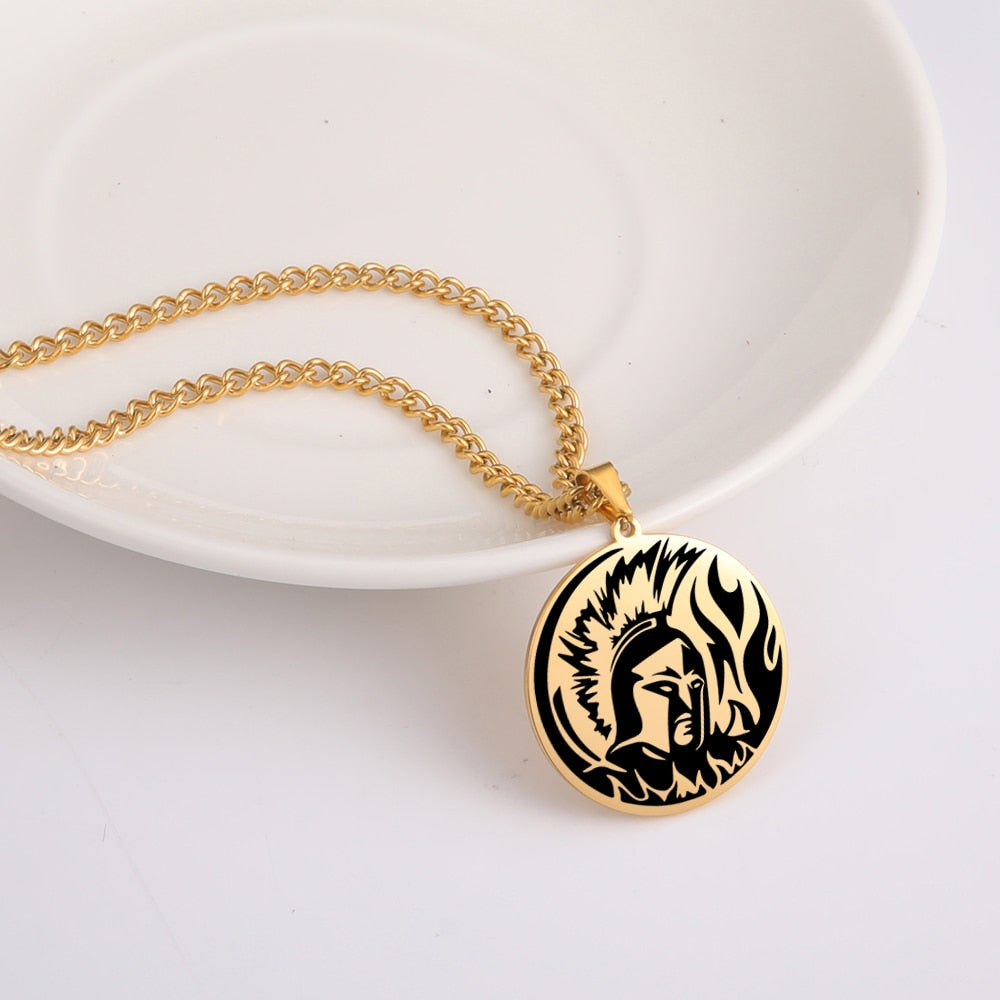 Greek Mythology Necklace | Ancient Deity Pagan Worship Round Pendant | Roman God & Goddess Silver Or Gold-Plated Stainless Steel Unisex Witchy Jewelry | Apollo Tarot Shop