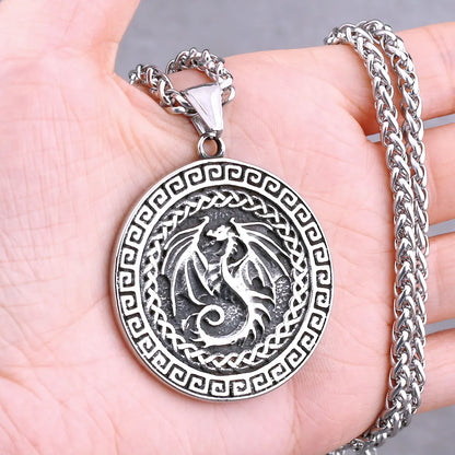 Nordic Viking Necklace | Men's Norse Mythology Stainless Steel Amulet Pendant
