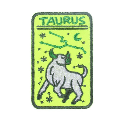 Zodiac Sign Iron On Patches | Twelve Constellation Witchy Embroidery Sticker For Clothing Shirt Backpack Jeans Jacket | Esoteric DIY Gift For Astrology Witch | Apollo Tarot Shop