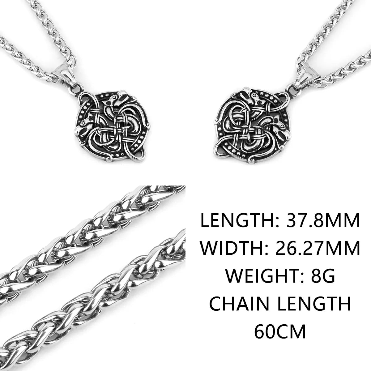 Nordic Viking Necklace | Men's Norse Mythology Stainless Steel Amulet Pendant