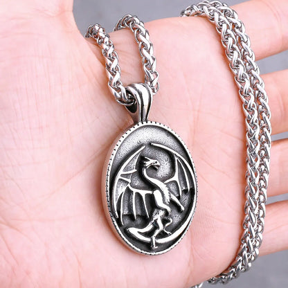 Nordic Viking Necklace | Men's Norse Mythology Stainless Steel Amulet Pendant