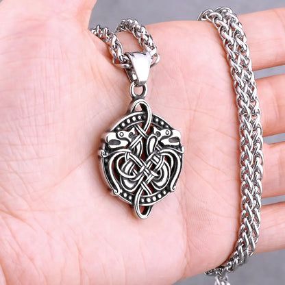 Nordic Viking Necklace | Men's Norse Mythology Stainless Steel Amulet Pendant