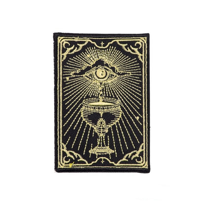 Cat Tarot Card Patch | Funny Kitty Iron On Patches | Occult Embroidered Stickers For Clothing | Witchy Sewing Thermo Adhesive Applique | Apollo Tarot Shop