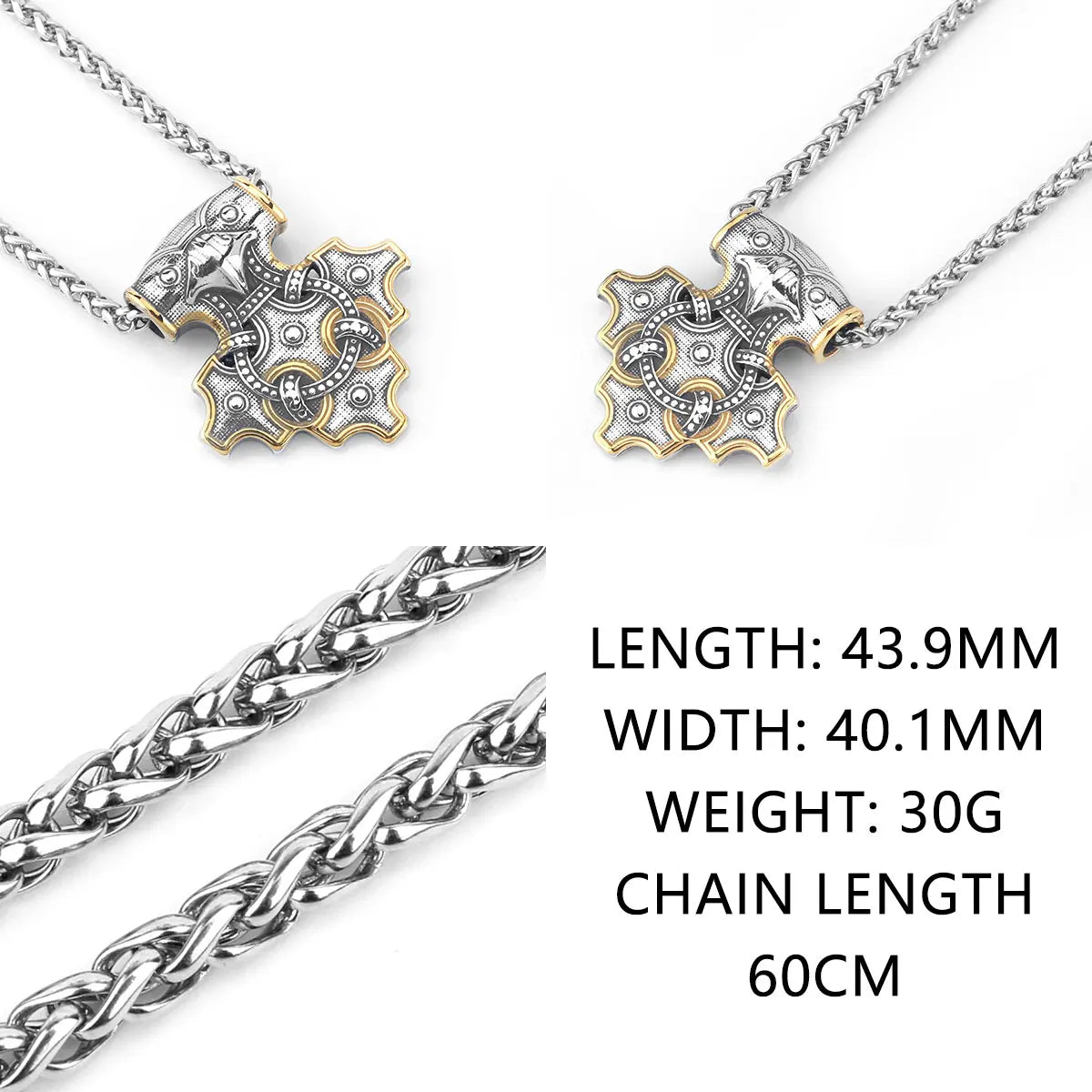 Nordic Viking Necklace | Men's Norse Mythology Stainless Steel Amulet Pendant