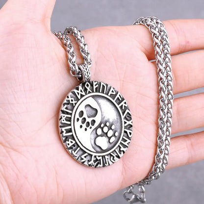 Nordic Viking Necklace | Men's Norse Mythology Stainless Steel Amulet Pendant