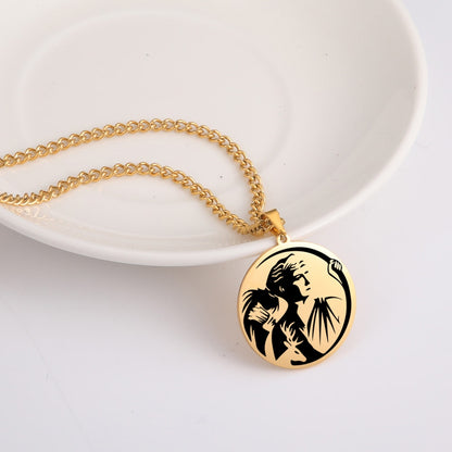 Greek Mythology Necklace | Ancient Deity Pagan Worship Round Pendant | Roman God & Goddess Silver Or Gold-Plated Stainless Steel Unisex Witchy Jewelry | Apollo Tarot Shop