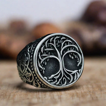 Norse Mythology Ring Nordic Viking Odin Compass Valknut Yggdrasil Amulet Jewelry • Apollo Tarot Shop