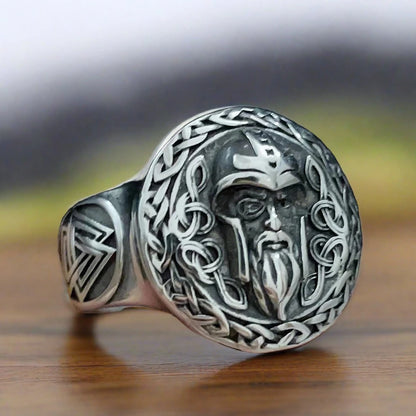 Norse Mythology Ring Nordic Viking Odin Compass Valknut Yggdrasil Amulet Jewelry • Apollo Tarot Shop