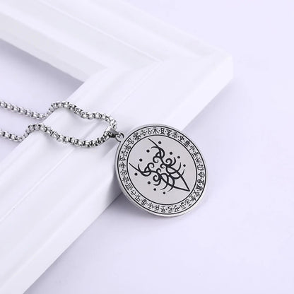 Wolf Of Antimony's Money Success Sigil Necklace • Wealth Luck Attraction Viadescioism Pendant • Witchy Chaos Magick Amulet • Neo-Pagan Witch Talisman • Apollo Tarot Shop