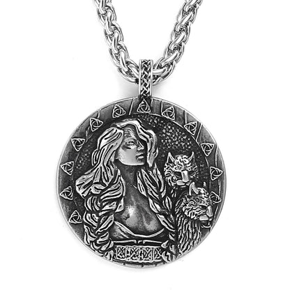 Goddess Freyja Coin Necklace | Norse Mythology Freya Pendant | Viking Pagan Worship Jewelry | Apollo Tarot