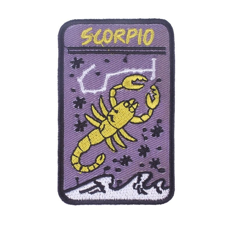 Zodiac Sign Iron On Patches | Twelve Constellation Witchy Embroidery Sticker For Clothing Shirt Backpack Jeans Jacket | Esoteric DIY Gift For Astrology Witch | Apollo Tarot Shop