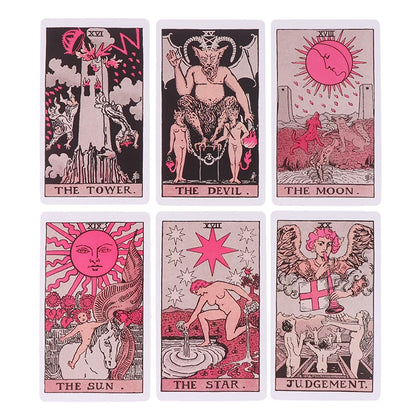 Light Pink Tarot Deck For Beginners, Faded Colors Waite Style Oracle Card Set • Apollo Tarot Mystical Shop