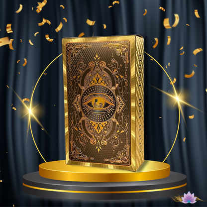 Spanish & English Gold Foil Tarot Deck W/ Guidebook For Beginner Divination Witch • Bilingual Golden Premium Waite Style Cards In Tuck Box • Apollo Tarot Shop