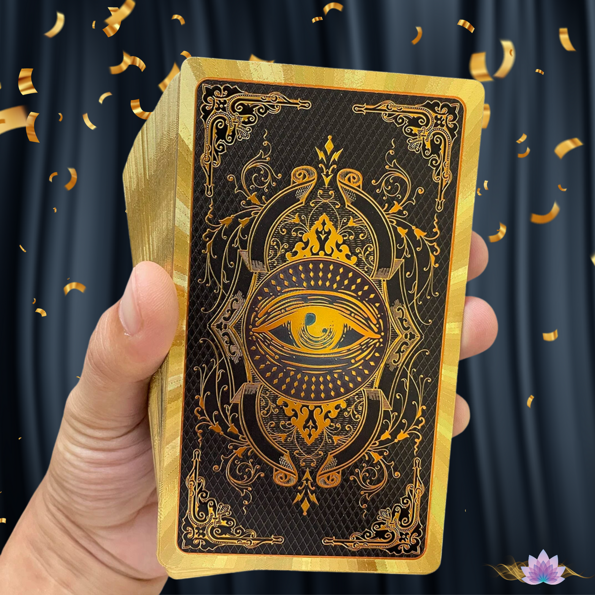 Spanish & English Gold Foil Tarot Deck W/ Guidebook For Beginner Divination Witch • Bilingual Golden Premium Waite Style Cards In Tuck Box • Apollo Tarot Shop