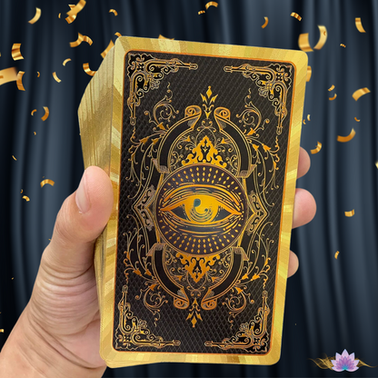 Spanish & English Gold Foil Tarot Deck W/ Guidebook For Beginner Divination Witch • Bilingual Golden Premium Waite Style Cards In Tuck Box • Apollo Tarot Shop