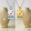 Load image into Gallery viewer, Tarot Card Necklace Of The World, Lovers, Star, Fortune &amp; Moon Cards In Silver Or Gold Plated Stainless Steel • Dainty Chain Witchy Pendant • Apollo Tarot Online Shop