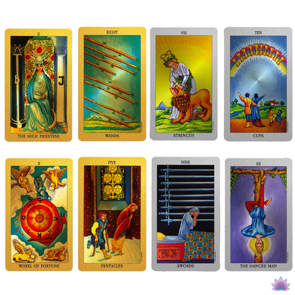 The Silver Or Golden Card Waite Tarot Deck • Gold Foil Classic Plastic Cards + Guidebook + Beginner Divination Witch Premium Gift Box • Apollo Tarot Shop