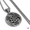 Load image into Gallery viewer, Triquetra Necklace • Irish Celtic Trinity Love Knot Round Pendant • Triple Goddess Stainless Steel Wiccan Jewelry For Pagan Worship • Apollo Tarot Shop
