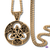 Load image into Gallery viewer, Triquetra Necklace • Irish Celtic Trinity Love Knot Round Pendant • Triple Goddess Stainless Steel Wiccan Jewelry For Pagan Worship • Apollo Tarot Shop