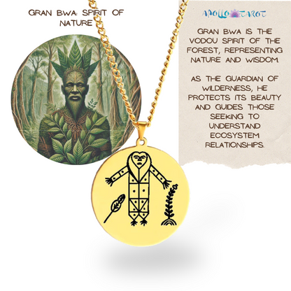 Gold Voodoo Veve Sigil Charm Necklace • Vodou Lwa Loa Amulet Talisman • Stainless Steel Pendant For Afro Spiritual Men And Witchy Women • Apollo Tarot Esoteric Jewelry Shop