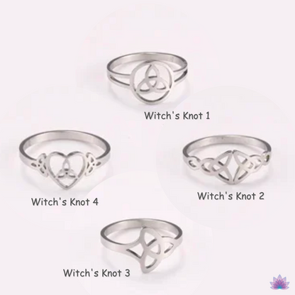 Witch's Knot Ring • Triquetra Celtic Pagan Worship Amulet • Triple Goddess Stainless Steel Wicca Jewelry For Witchy Women • Apollo Tarot Shop