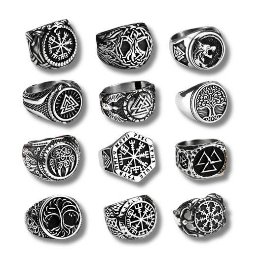 Norse Mythology Ring Nordic Viking Odin Compass Valknut Yggdrasil Amulet Jewelry • Apollo Tarot Shop