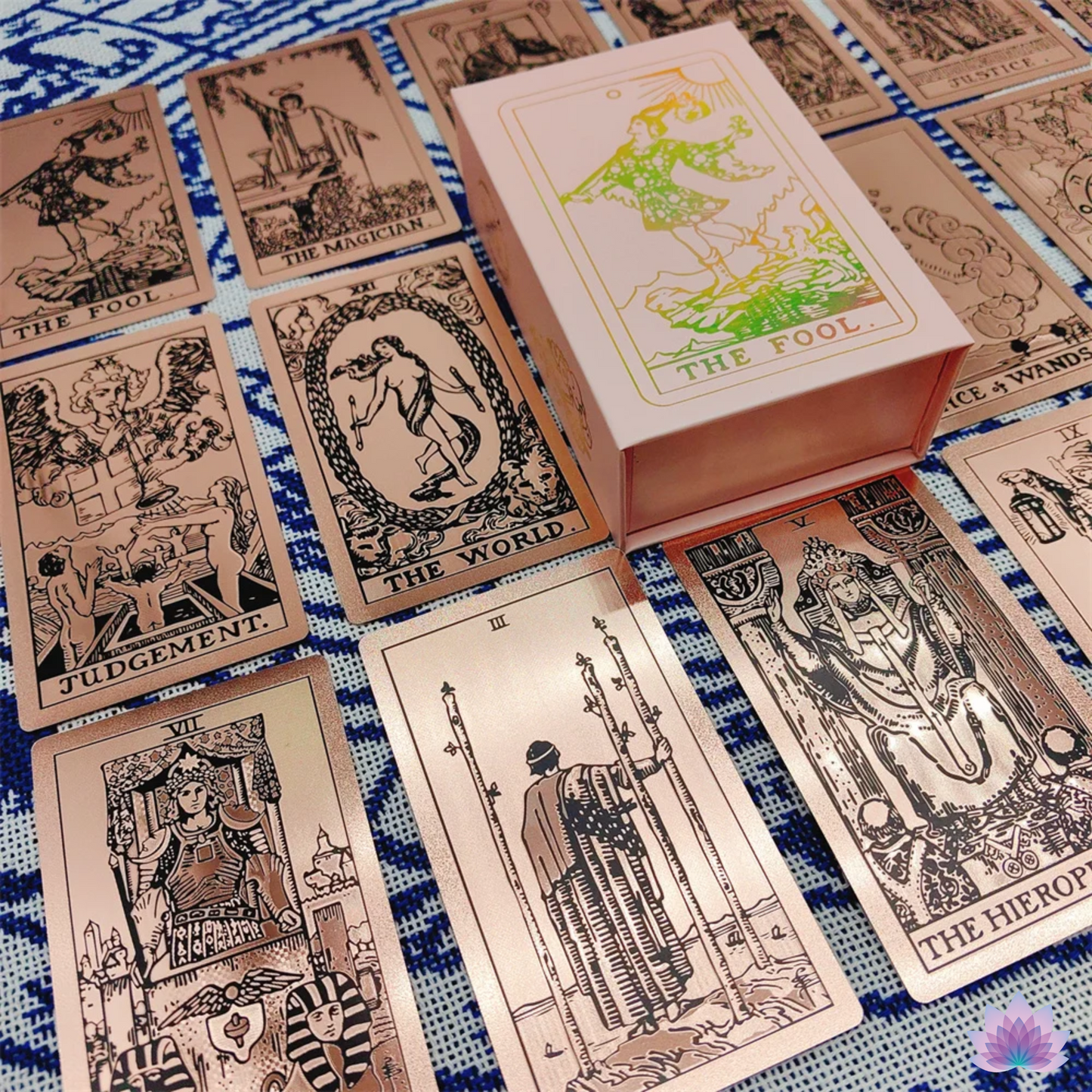 Rose Pink Gold Foil Tarot Deck | Plastic Waterproof Tear-Resistant Cards + English Guidebook Gift Box | Apollo Tarot Shop