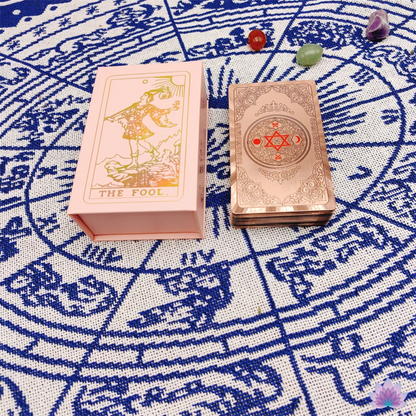 Rose Pink Gold Foil Tarot Deck | Plastic Waterproof Tear-Resistant Cards + English Guidebook Gift Box | Apollo Tarot Shop