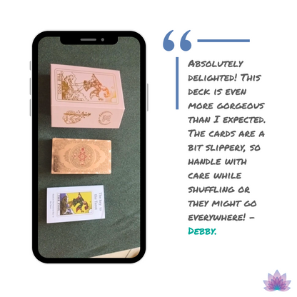 Rose Pink Gold Foil Tarot Deck | Plastic Waterproof Tear-Resistant Cards + English Guidebook Gift Box | Apollo Tarot Shop