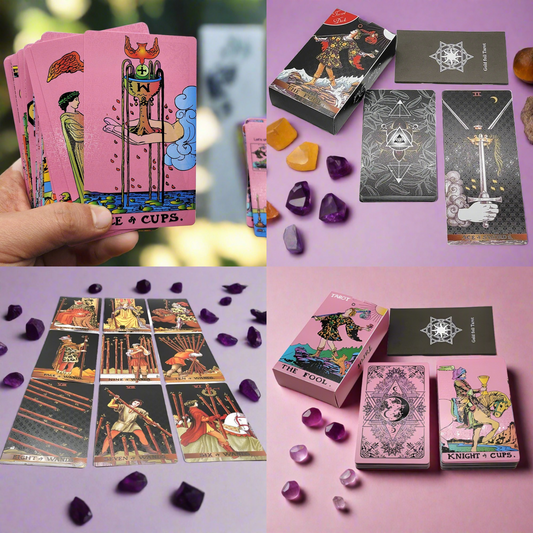 Black Or Pink Gold Foil Tarot Deck W/ English Guidebook For Beginner Divination Witches • Apollo Tarot Shop