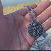 Load and play video in Gallery viewer, Goddess Freyja Coin Necklace | Norse Mythology Helm of Awe Freya Amulet | Pagan Worship Witchy Pendant | Apollo Tarot Shop